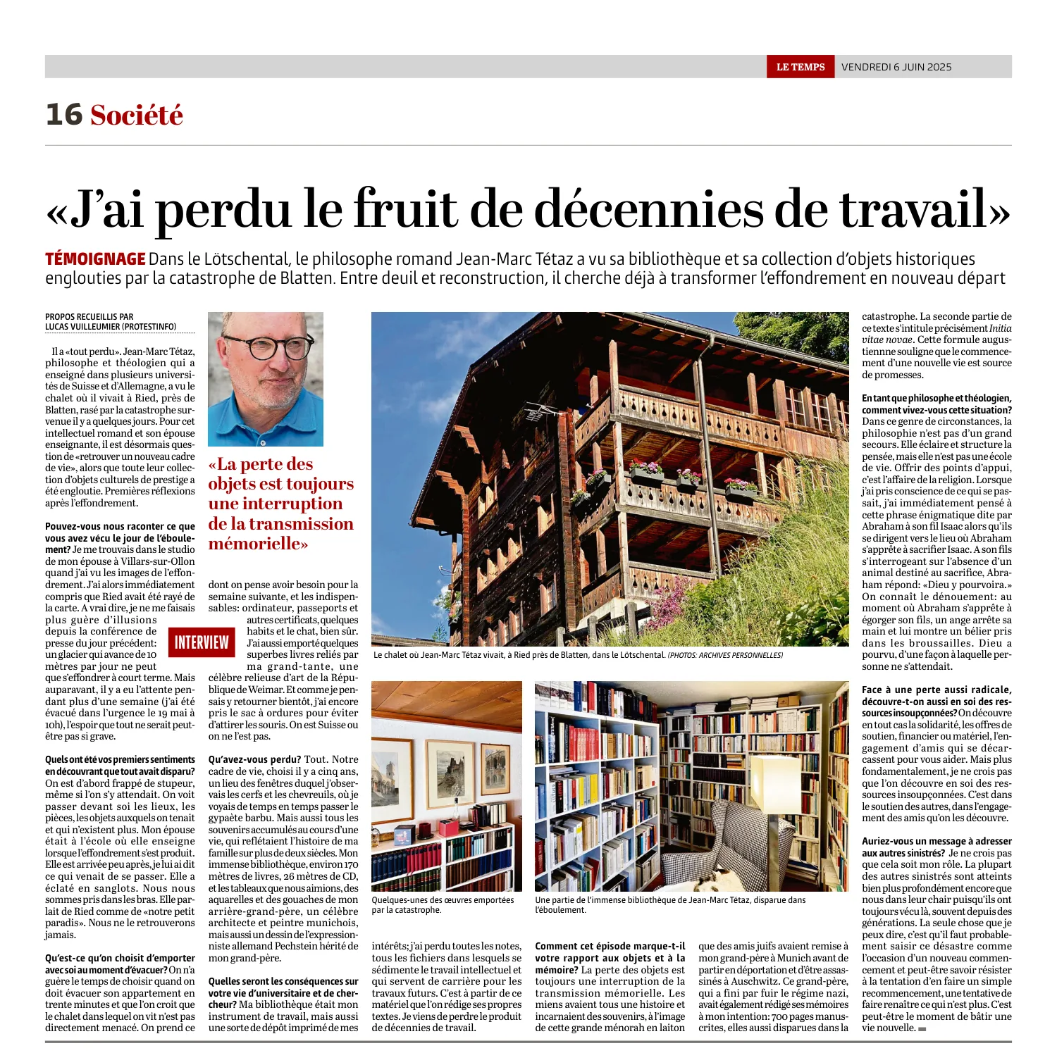 « J'ai perdu le fruit de décennies de travail » — page 1